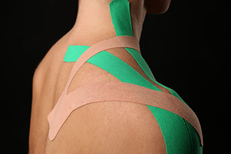 Right shoulder taping